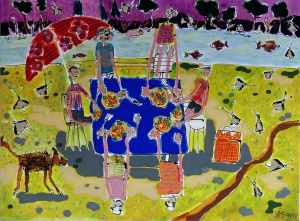 lapyraledubuis-61x81cm-2018-figurativepainting-outsiderart-cobramovement-available - 490€