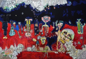 truelife-virton-outsiderart-narrativepainting-humanfigure-hybridscreatures-self-taught-primitivism