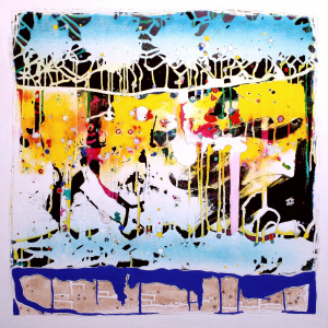 alcohol ink and graffiti artwork on canvas by Thierry Virton - ink artist - graffiti art