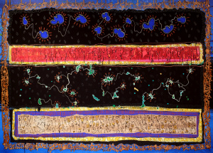 ink and black painting on canvas