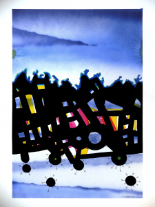 Ink and black painting on paper