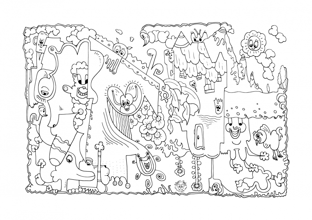 A good dream - doodle art - doodle art print - doodle drawing - pop art print - n&b pop art
