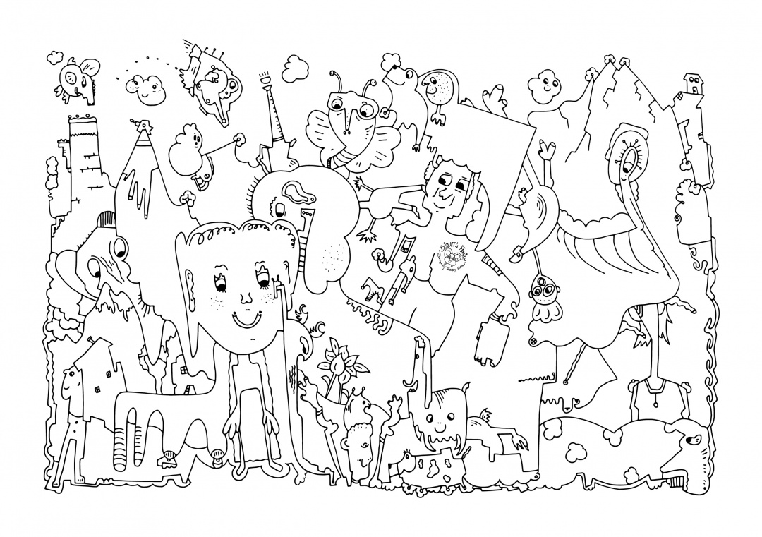 Enjoy the life - doodle art - doodle art print - doodle drawing - pop art print - n&b pop art